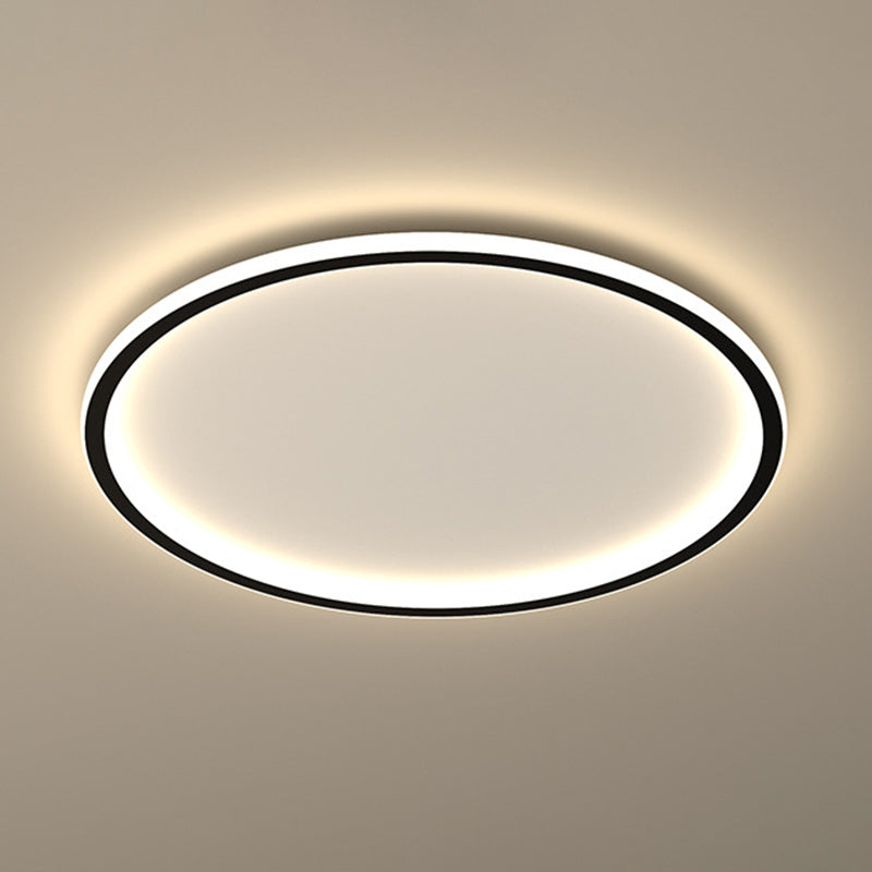 Modern Minimalist Round Iron Acrylic LED Flush Mount Ceiling Light for Living Room