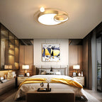 Contemporary Scandinavian Round Aluminum Acrylic LED Flush Mount Ceiling Light For Living Room