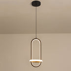 Contemporary Nordic Oval Aluminum Iron Silicone LED Pendant Light For Living Room