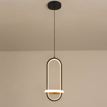 Contemporary Nordic Oval Aluminum Iron Silicone LED Pendant Light For Living Room