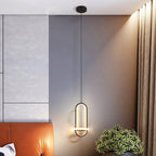 Contemporary Nordic Oval Aluminum Iron Silicone LED Pendant Light For Living Room