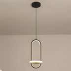Contemporary Nordic Oval Aluminum Iron Silicone LED Pendant Light For Living Room