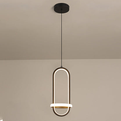 Contemporary Nordic Oval Aluminum Iron Silicone LED Pendant Light For Living Room