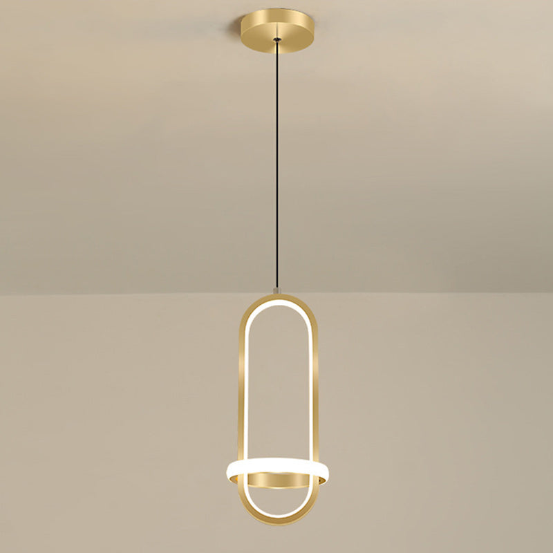 Contemporary Nordic Oval Aluminum Iron Silicone LED Pendant Light For Living Room