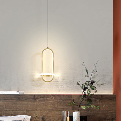 Contemporary Nordic Oval Aluminum Iron Silicone LED Pendant Light For Living Room