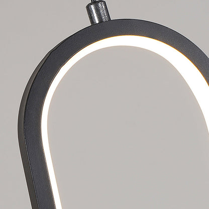 Contemporary Nordic Oval Aluminum Iron Silicone LED Pendant Light For Living Room