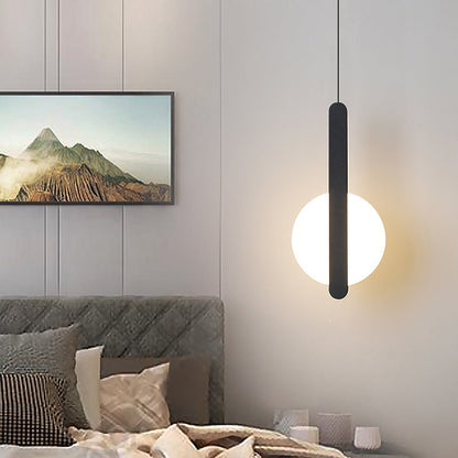 Modern Minimalist Round Iron Acrylic LED Pendant Light For Living Room