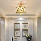 Contemporary Creative Star Iron Plastic 1-Light Semi-Flush Mount Ceiling Light For Living Room