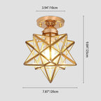 Contemporary Creative Star Iron Plastic 1-Light Semi-Flush Mount Ceiling Light For Living Room