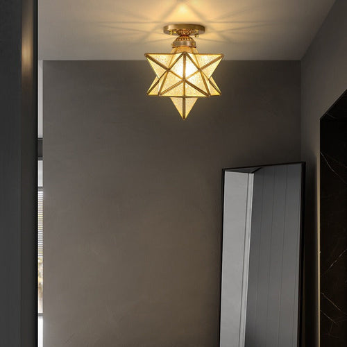 Contemporary Creative Star Iron Plastic 1-Light Semi-Flush Mount Ceiling Light For Living Room