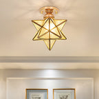 Contemporary Creative Star Iron Plastic 1-Light Semi-Flush Mount Ceiling Light For Living Room