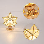 Contemporary Creative Star Iron Plastic 1-Light Semi-Flush Mount Ceiling Light For Living Room