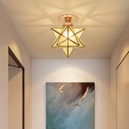 Contemporary Creative Star Iron Plastic 1-Light Semi-Flush Mount Ceiling Light For Living Room