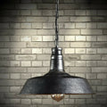 Contemporary Industrial Round Iron 1-Light Pendant Light For Living Room