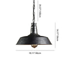 Contemporary Industrial Round Iron 1-Light Pendant Light For Living Room