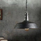 Contemporary Industrial Round Iron 1-Light Pendant Light For Living Room