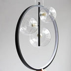 Contemporary Nordic Round Iron Glass 1/3/5-light Pendant Light for Living Room