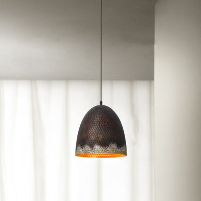 Traditional Japanese Dome Copper 1-Light Pendant Light For Living Room