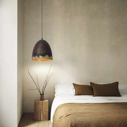 Traditional Japanese Dome Copper 1-Light Pendant Light For Living Room