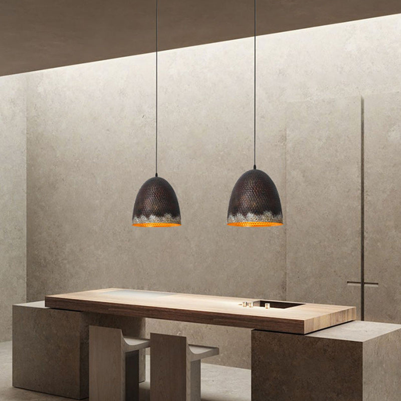 Traditional Japanese Dome Copper 1-Light Pendant Light For Living Room