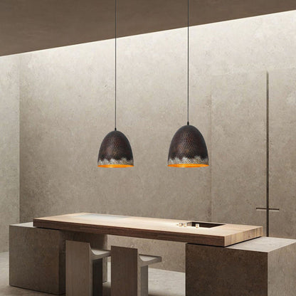 Traditional Japanese Dome Copper 1-Light Pendant Light For Living Room