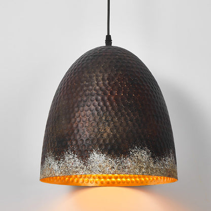 Traditional Japanese Dome Copper 1-Light Pendant Light For Living Room