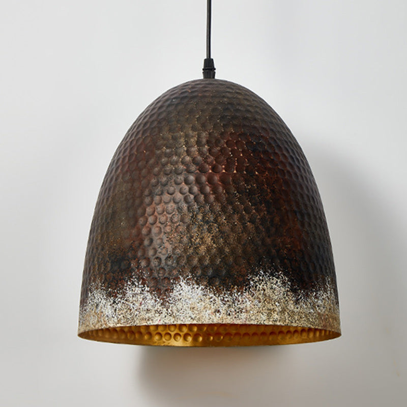Traditional Japanese Dome Copper 1-Light Pendant Light For Living Room
