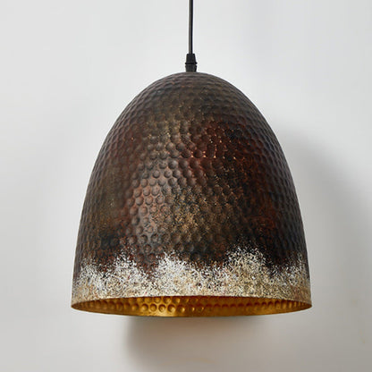 Traditional Japanese Dome Copper 1-Light Pendant Light For Living Room
