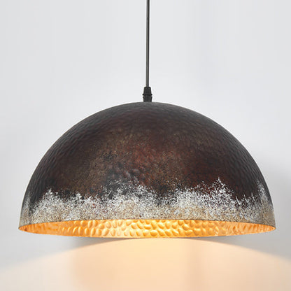 Traditional Japanese Dome Copper 1-Light Pendant Light For Living Room