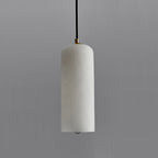 Contemporary Luxury Cylinder Copper Stone 1-light Pendant Light for Living Room