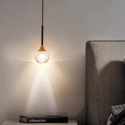 Contemporary Nordic Globe Iron Crystal LED Pendant Light For Living Room