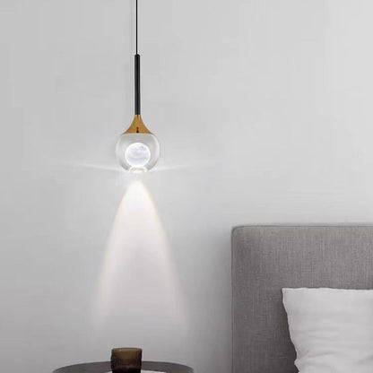 Contemporary Nordic Globe Iron Crystal LED Pendant Light For Living Room