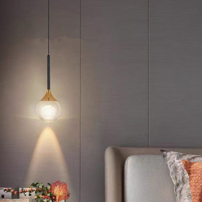 Contemporary Nordic Globe Iron Crystal LED Pendant Light For Living Room