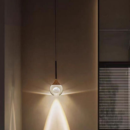 Contemporary Nordic Globe Iron Crystal LED Pendant Light For Living Room