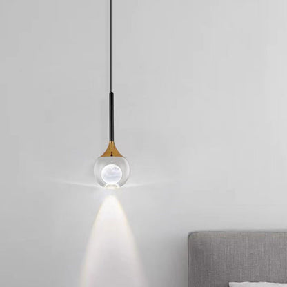 Contemporary Nordic Globe Iron Crystal LED Pendant Light For Living Room