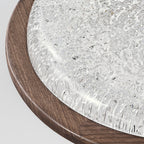 Contemporary Retro Round Wood Resin LED Flush Mount Ceiling Light For Living Room