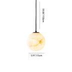 Contemporary Nordic Globe Copper Stone 1-Light Pendant Light For Living Room