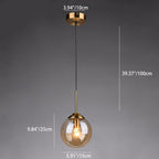 Contemporary Scandinavian Globe Iron Glass 1-Light Pendant Light For Living Room