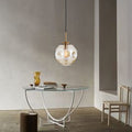 Contemporary Nordic Globe Iron Glass 1-Light Pendant Light For Living Room