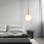 Contemporary Nordic Globe Copper Glass 1-Light Pendant Light For Living Room