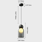 Contemporary Luxury Cylinder Oval Copper Glass 1-Light Pendant Light For Living Room