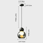 Contemporary Luxury Cylinder Oval Copper Glass 1-Light Pendant Light For Living Room