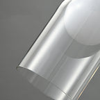 Contemporary Luxury Cylinder Oval Copper Glass 1-Light Pendant Light For Living Room