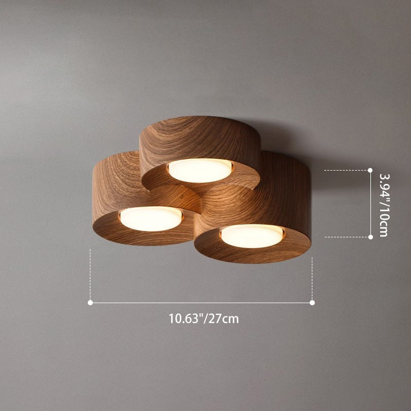 Contemporary Nordic Cylinder Resin 1/2/3-light Flush Mount Ceiling Light for Living Room