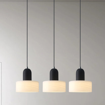 Contemporary Scandinavian Round Iron Glass 1-Light Pendant Light For Living Room