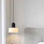 Contemporary Scandinavian Round Iron Glass 1-Light Pendant Light For Living Room