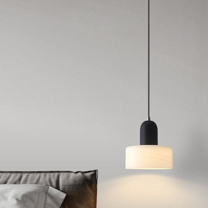 Contemporary Scandinavian Round Iron Glass 1-Light Pendant Light For Living Room