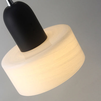 Contemporary Scandinavian Round Iron Glass 1-Light Pendant Light For Living Room