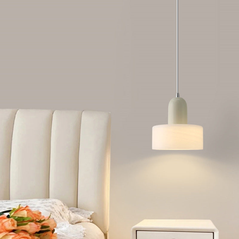Contemporary Scandinavian Round Iron Glass 1-Light Pendant Light For Living Room