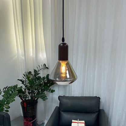 Modern Minimalist Cone Iron Glass 1-Light Pendant Light For Living Room